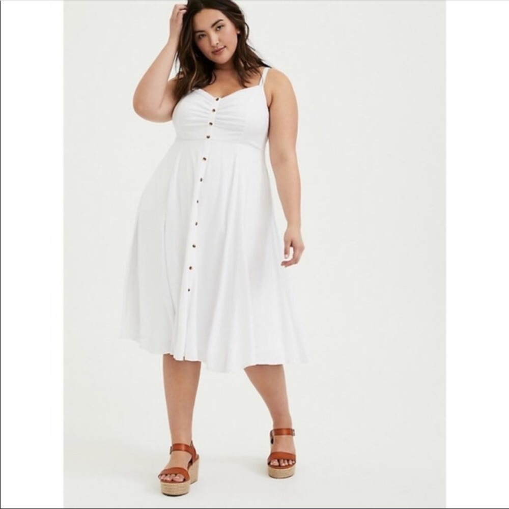 Torrid  Woven Button Midi Dress 14 16